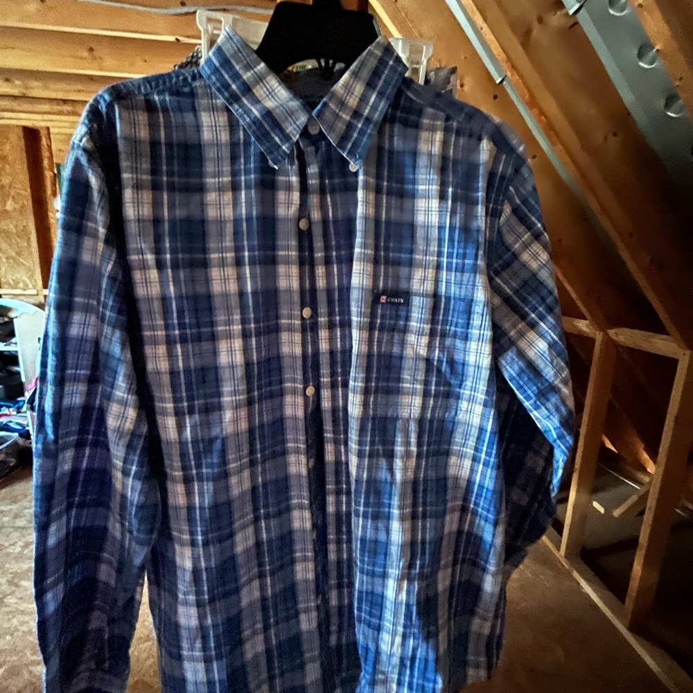 Mens multi color long sleeve button up Chaps shirt